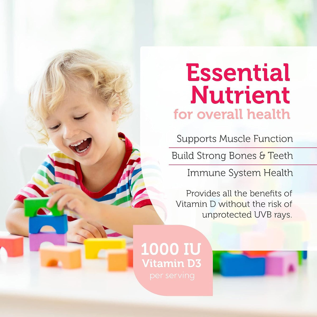 Zahler Junior D3 Vitamins 1000 IU - Chewable Vitamin D3 for Kids to Support Bone, Teeth & Immune Health - Kosher Orange Flavour - 250 Count - görsel 4