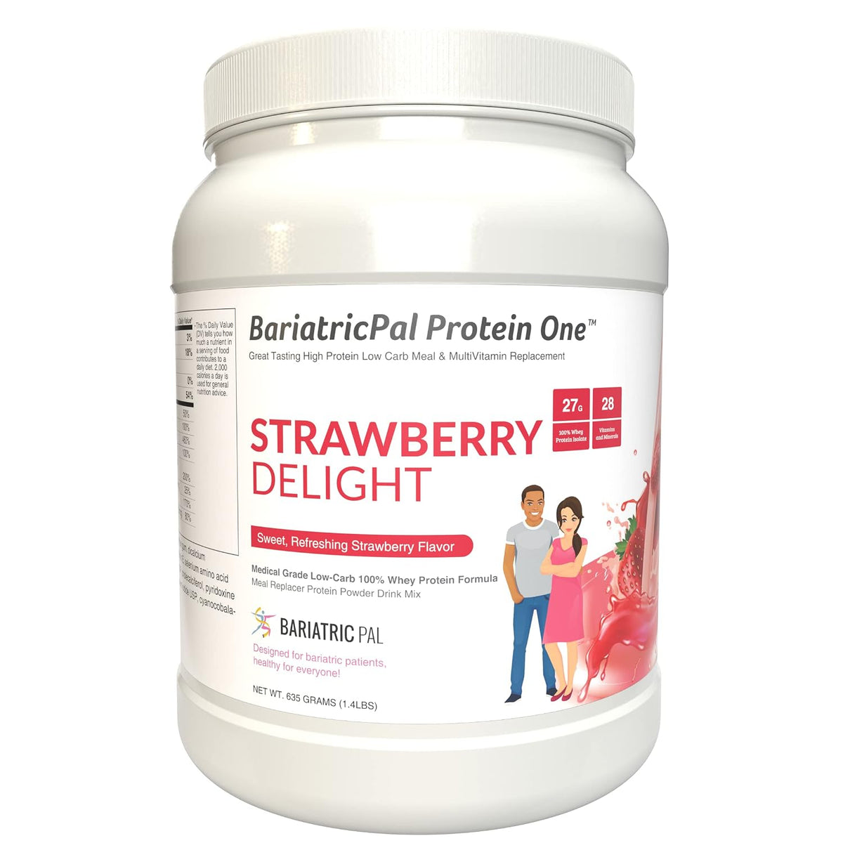 Protein ONE Complete Meal Replacement with Multivitamin, Calcium & Iron - Strawberry Delight (15 Serving Tub) - görsel 1