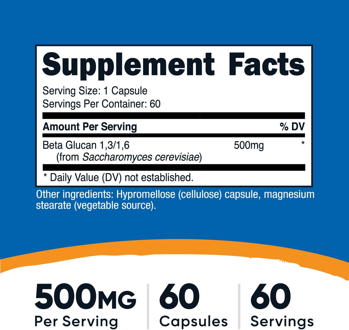 Nutricost Beta Glucan 500mg, 1,3/1,6 D-Glucan – 60 Vegetarian Capsules - görsel 2