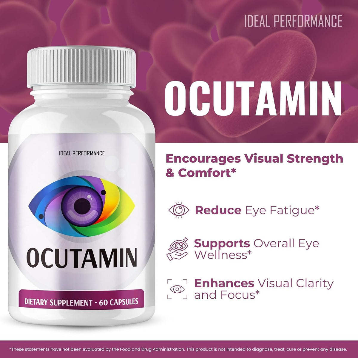 IDEAL PERFORMANCE (5 Pack) Ocutamin Vision Pills Supplement (300 Capsules) - görsel 4