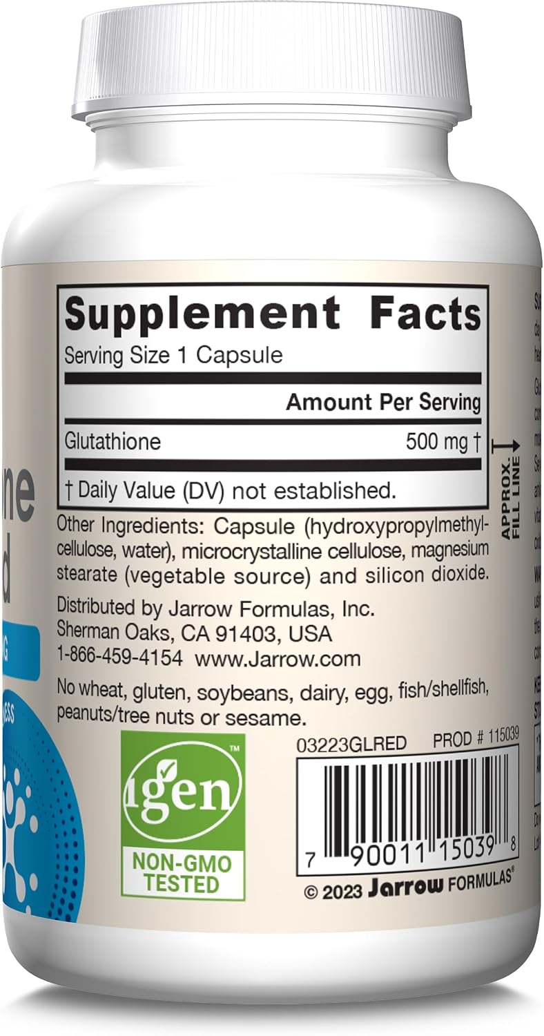 Jarrow Formulae Glutathione Reduced 500 mg – 60 Veggie Capsules - görsel 10