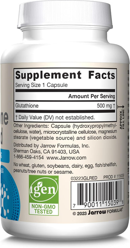 Jarrow Formulae Glutathione Reduced 500 mg – 60 Veggie Capsules