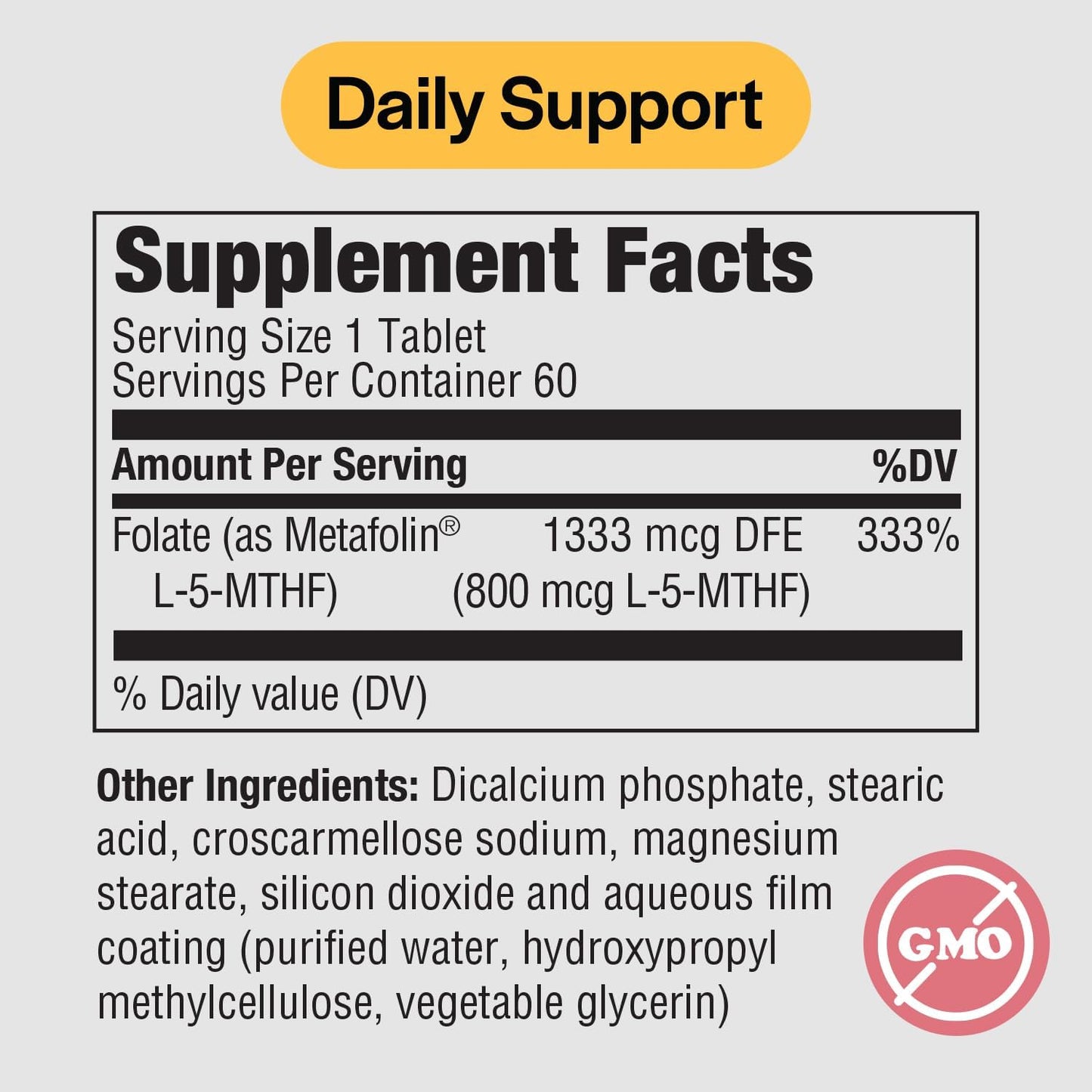 PureFormulas Methylfolate 800 mcg – Active B9 (5-MTHF) for Heart, Nerve & Mood Support, 60 Tablets - görsel 2