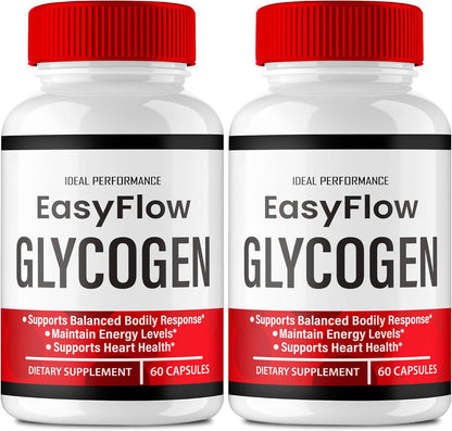 Easy Flow Glycogen Support Capsules - Official Formula Glycogen Support EasyFlow Pills, Easy Flow - Maximum Strength, Glyco Optimiser Pills, General Health, Easy Flow Capsules Reviews (2 Pack)