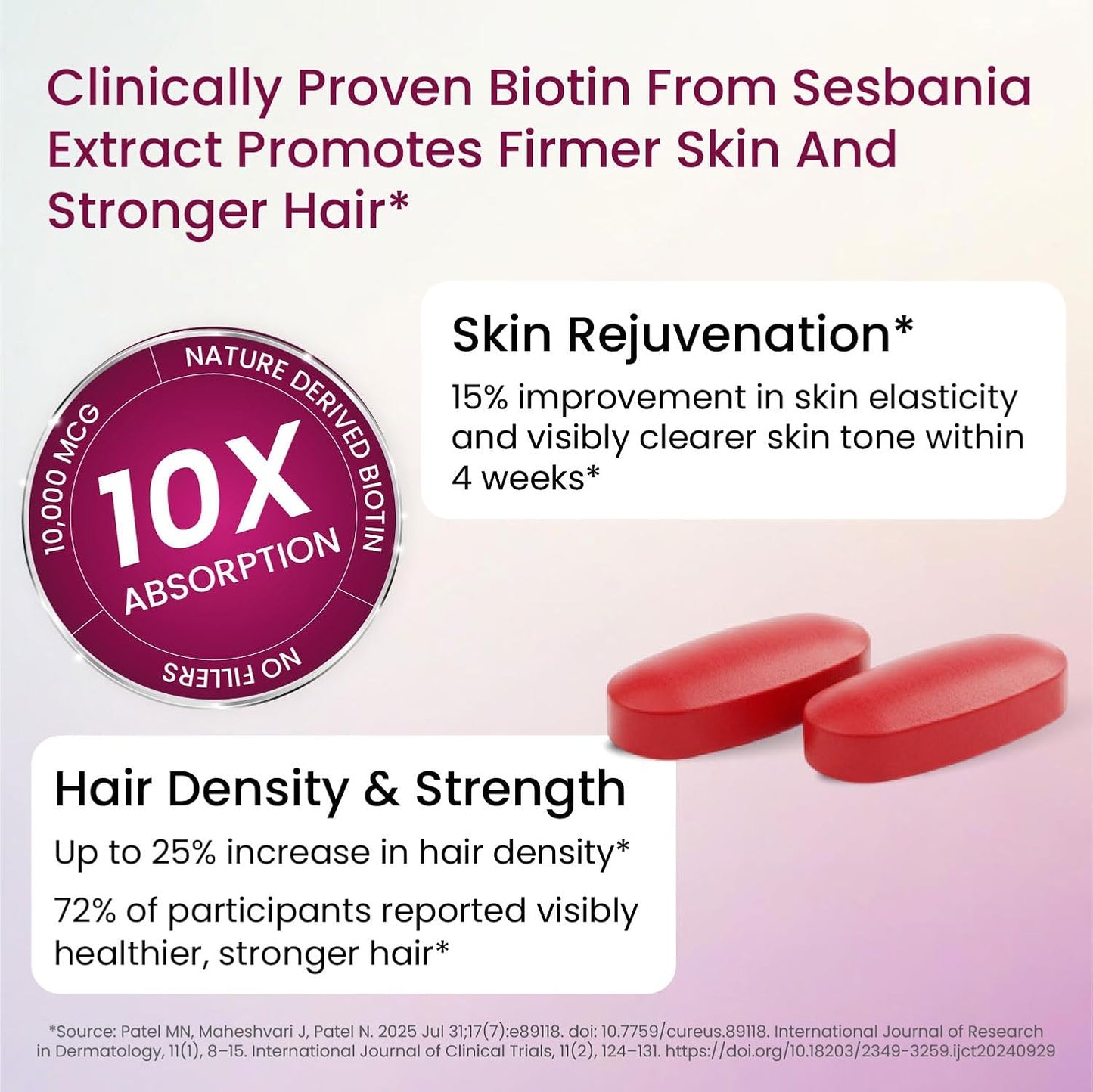 Himalayan Organics Biotin 10000mcg for Hair, Skin and Nails Tablets - 120 Count - görsel 3