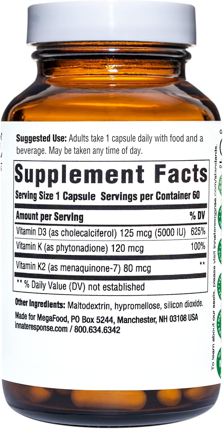 INNATE Response Formulae Vitamin D3 5000 IU with K2 & K1, 60 Capsules - görsel 2