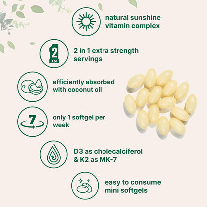 Micro Ingredients Vitamin D3 50,000 IU + K2 MK-7 200 mcg, 240 Softgels