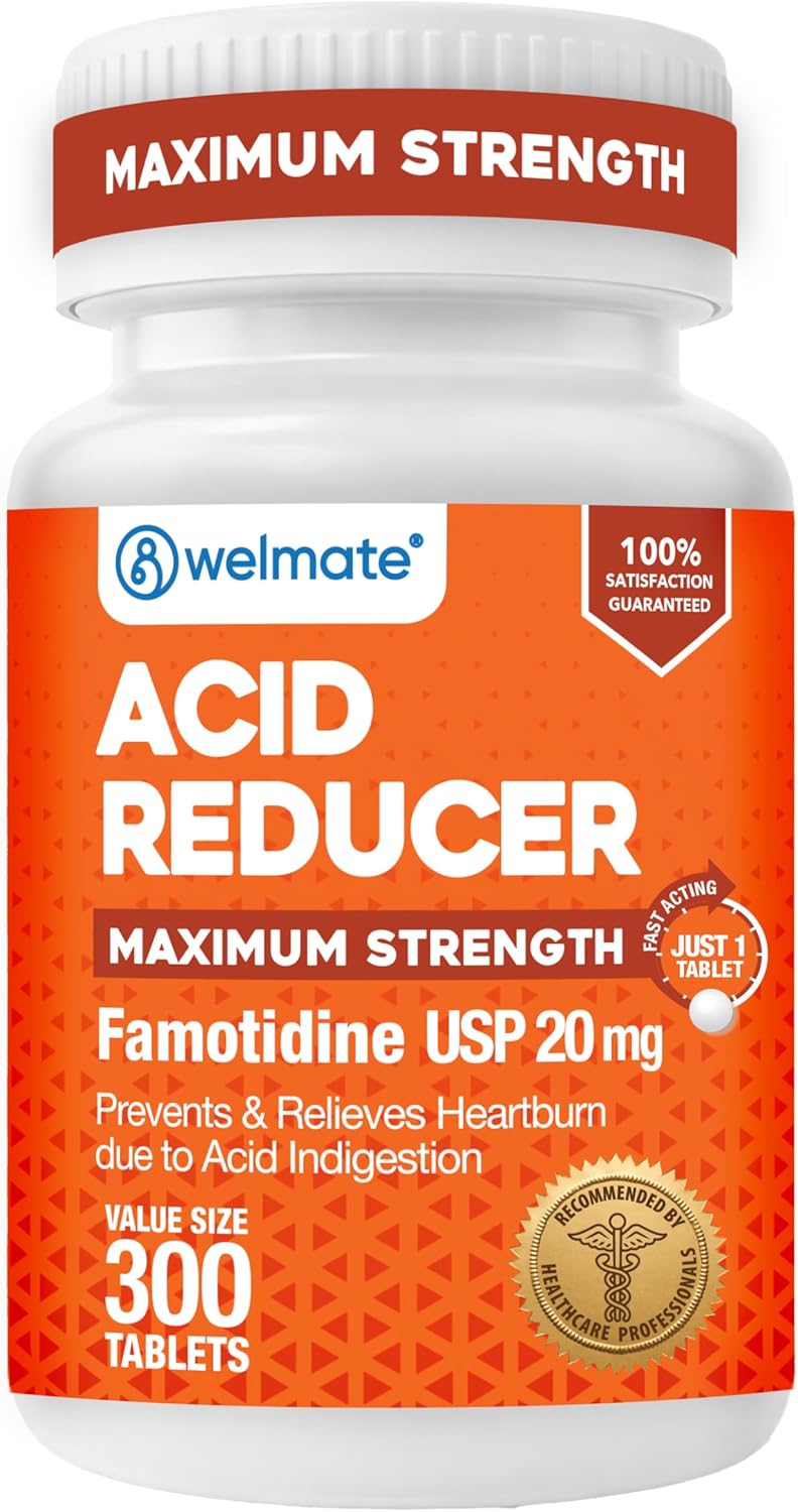 WELMATE Famotidine Acid Reducer 20 mg - Maximum Strength Heartburn Relief - 100 Tablets - görsel 6