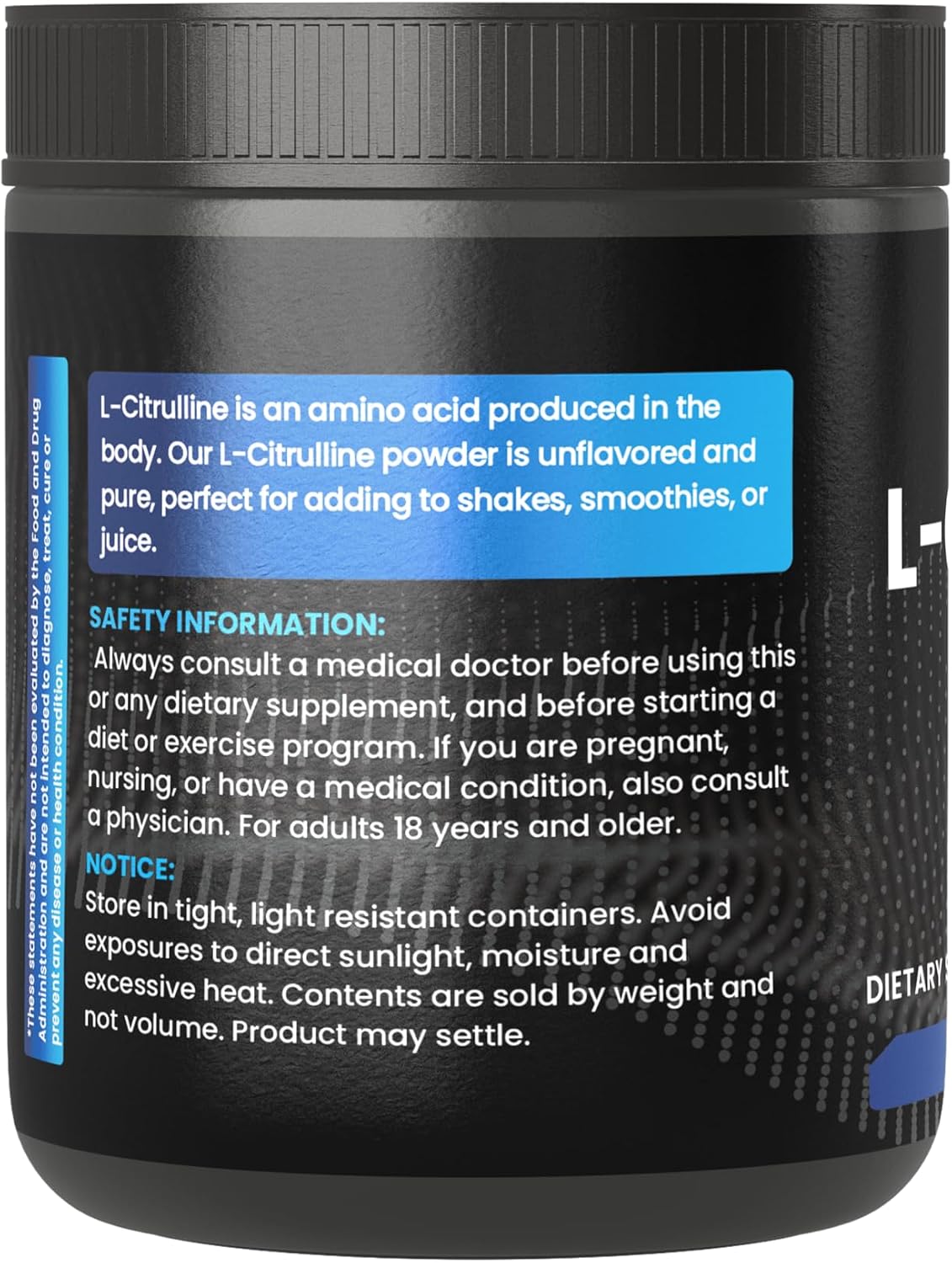 PURE ORIGINAL INGREDIENTS L-Citrulline Powder (312 g) Natural Amino Acid, Flavourless, Always Pure - görsel 3