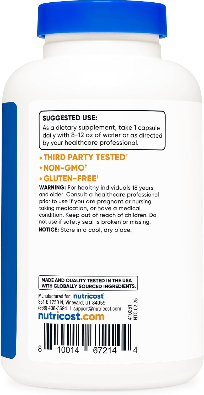 Nutricost Vitamin B12 (Methylcobalamin) 5000µg - 240 Vegetarian Capsules, Non-GM, Gluten-free - görsel 3