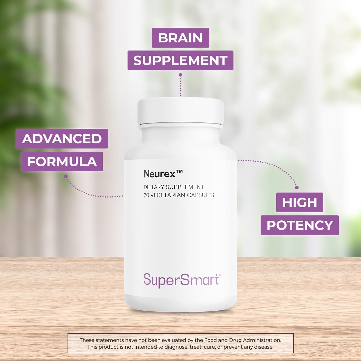 Supersmart Neurex – Brain Supplement for Memory & Cognitive Processing | Non-GMO & Gluten-free – 60 Vegetarian Capsules - görsel 3
