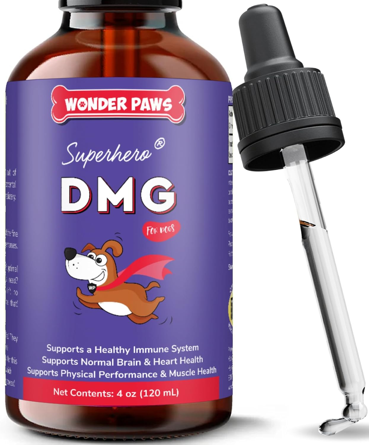Wonder Paws Premium DMG for Dogs – Immune Support Liquid Supplement, 118 ml - görsel 1