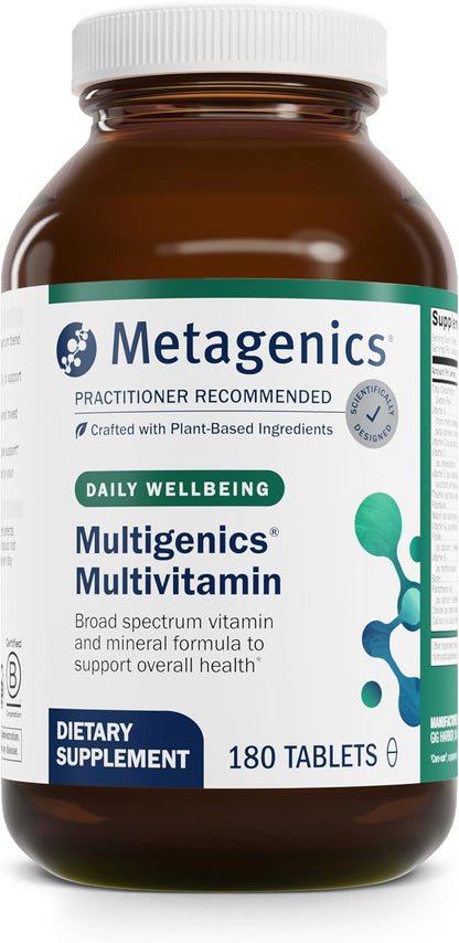 Metagenics Multigenics Multivitamin – Daily Multivitamin with Beta-Carotene, Folic Acid, Calcium, Magnesium & Vitamin B12 – Contributes to Normal Bone, Heart, Immune & Cellular Health* – Non-GMO, Gluten-Free – 180 Tablets
