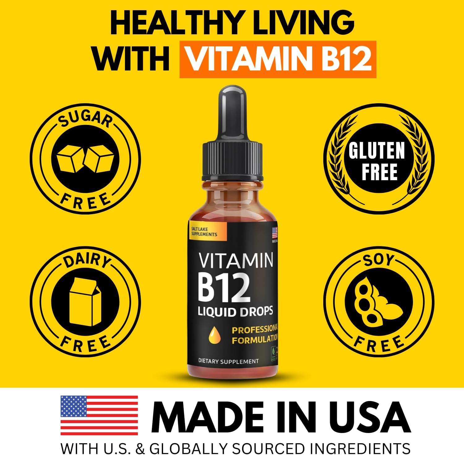 Vitamin B12 Liquid Drops, 5000 µg Methylcobalamin with B2, B3, B6 - Vegan Sublingual B Complex, Raspberry Flavour, 60 ml - görsel 9