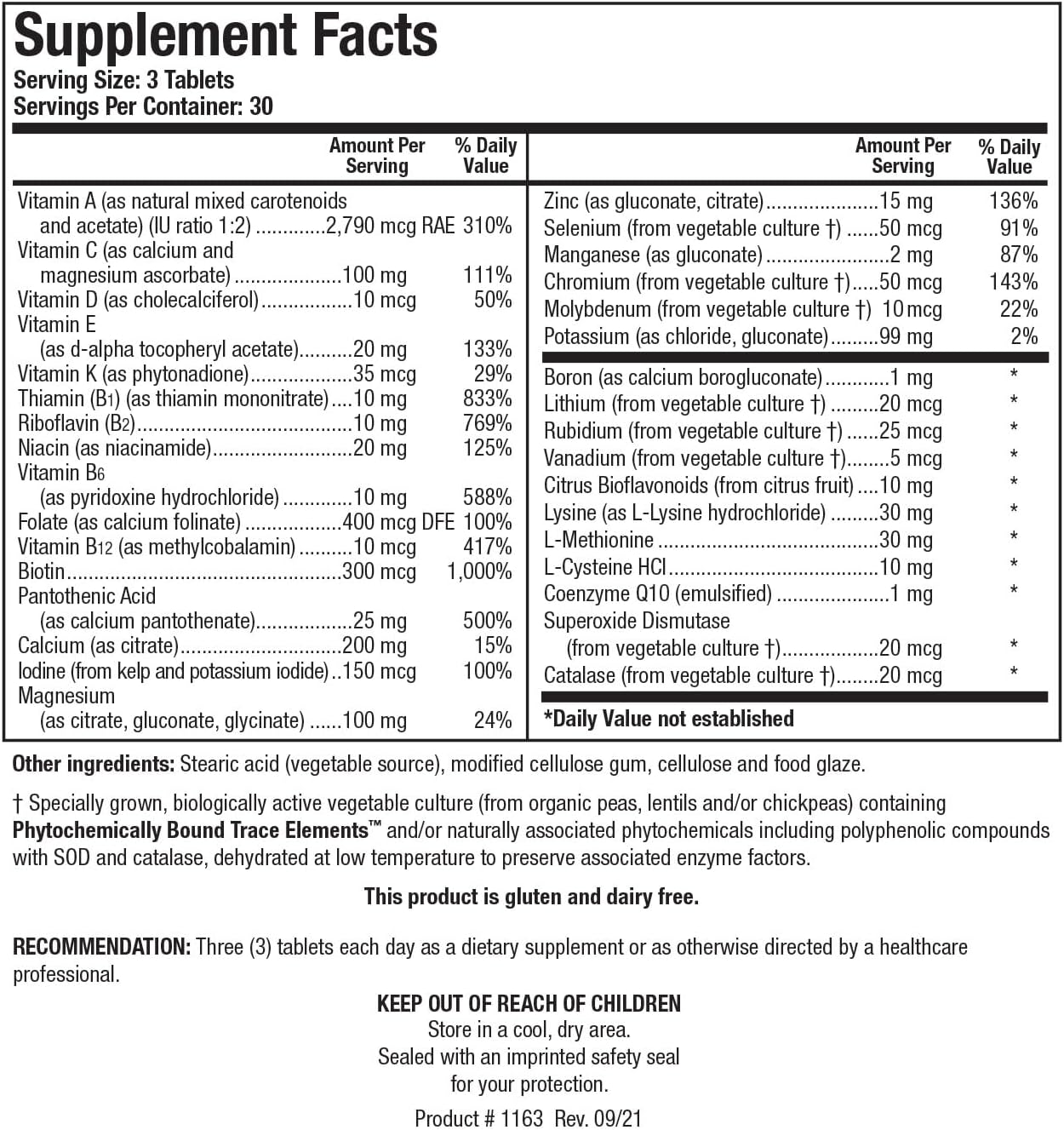 Biotics Research Bio-Multi Plus – Iron & Copper Free Multivitamin with Chelated Minerals, Emulsified Fat Soluble Vitamins, SOD, Catalase, 90 Tablets - görsel 3