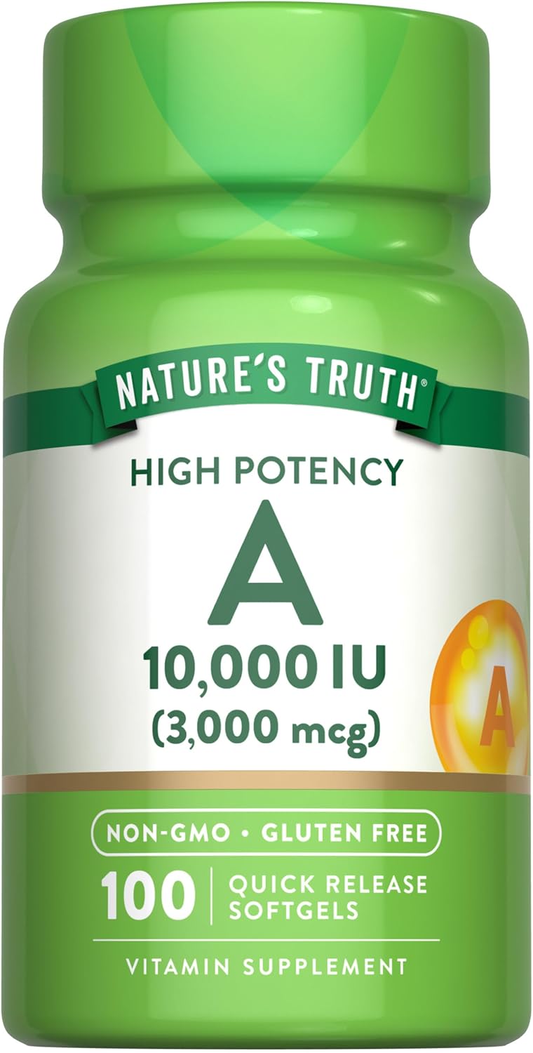 Nature's Truth Vitamin A 10,000 IU Softgels – 100 Count - görsel 1
