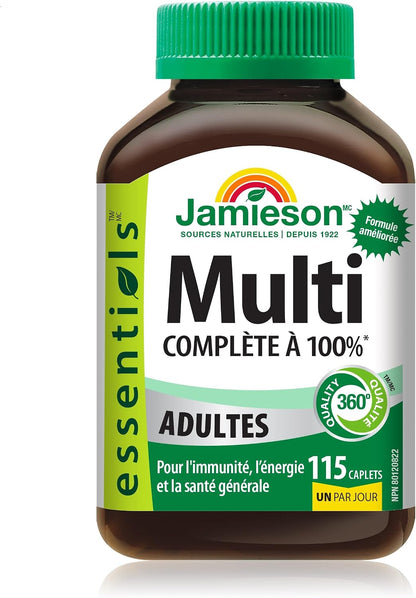 Jamieson 100% Complete Multivitamin for Adults, Supports Energy, Immunity & Overall Health