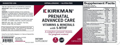 Prenatal Advanced Care, 120 Capsules, Kirkman Labs