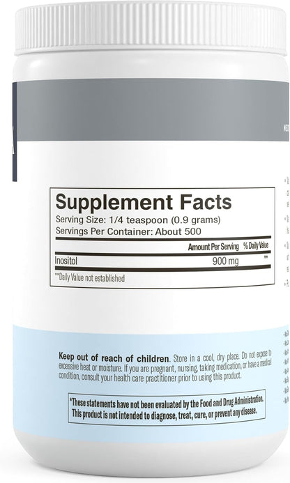 FREEDA Pure Myo-Inositol Powder – 454 g (16 oz)
