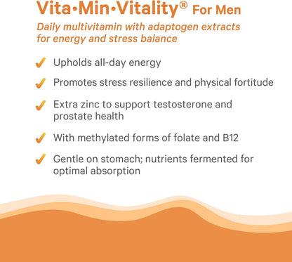 Pure Synergy Vita·Min·Vitality | Organic Men's Multivitamin | Daily Whole Food Supplement for Energy, Stress & Immunity (60 Tablets)