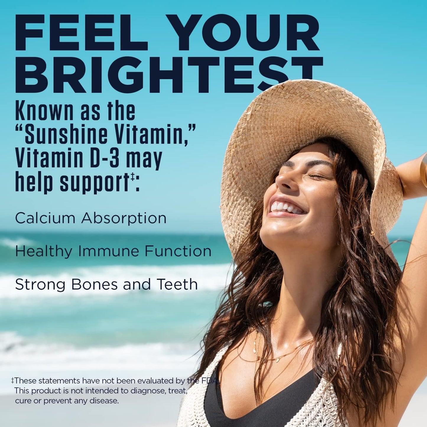 KAL Vitamin D3 5000 IU 125 mcg, High Potency Vitamin D Tablets, Calcium Absorption, Bone Health and Immune Support Supplement, Rapid Disintegration D-3 ActivTabs, 60-Day Guarantee, 60 Serv, 60 Tablets - görsel 3