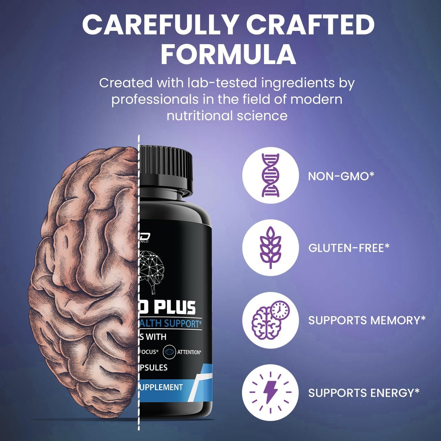 Neuro Plus Brain Supplement, NeuroPlus for Memory & Focus with PQQ (3 Pack - 180 Capsules) - görsel 4