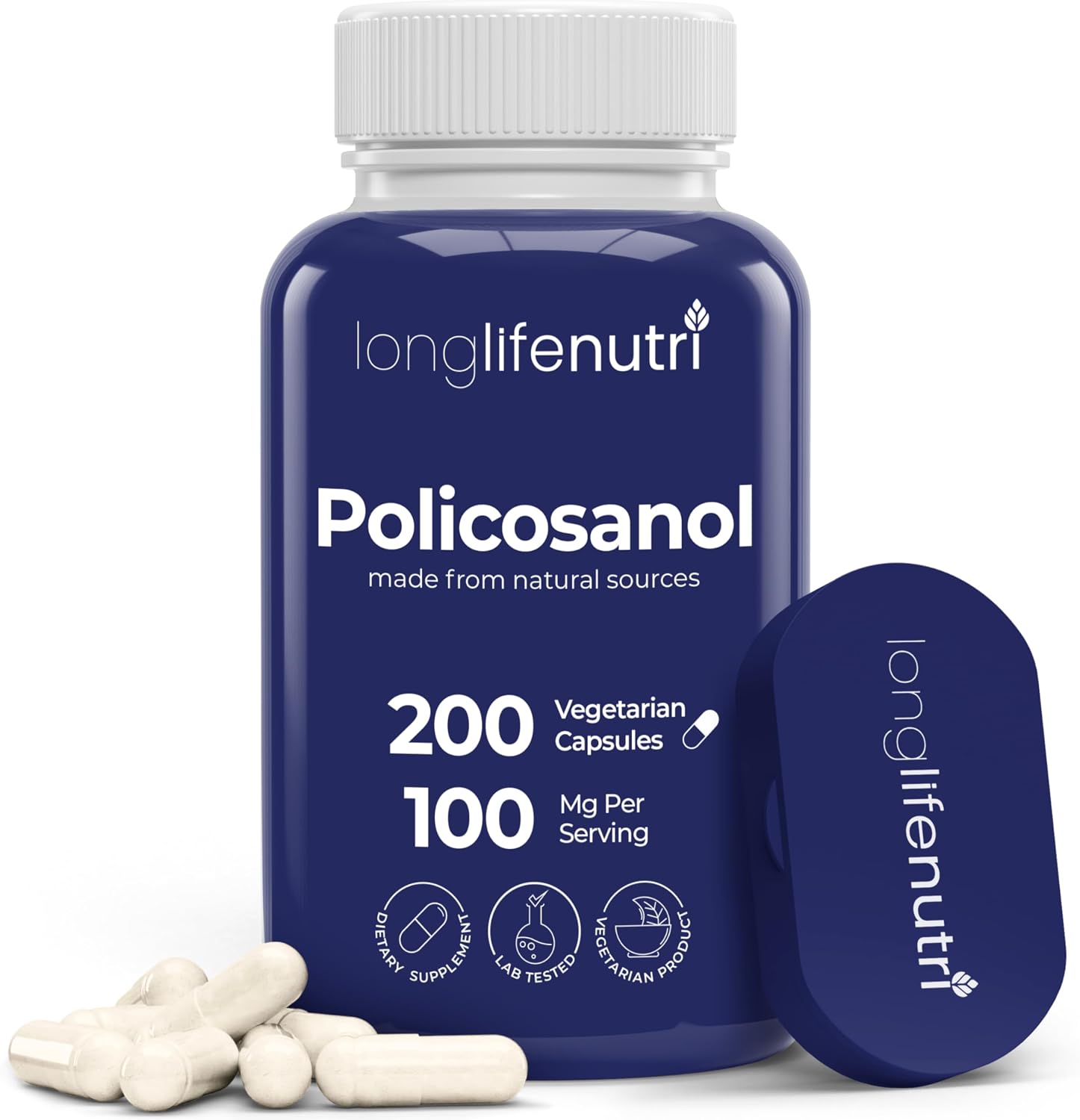 LongLifeNutri Policosanol 100mg - 200 Vegetarian Capsules - görsel 1