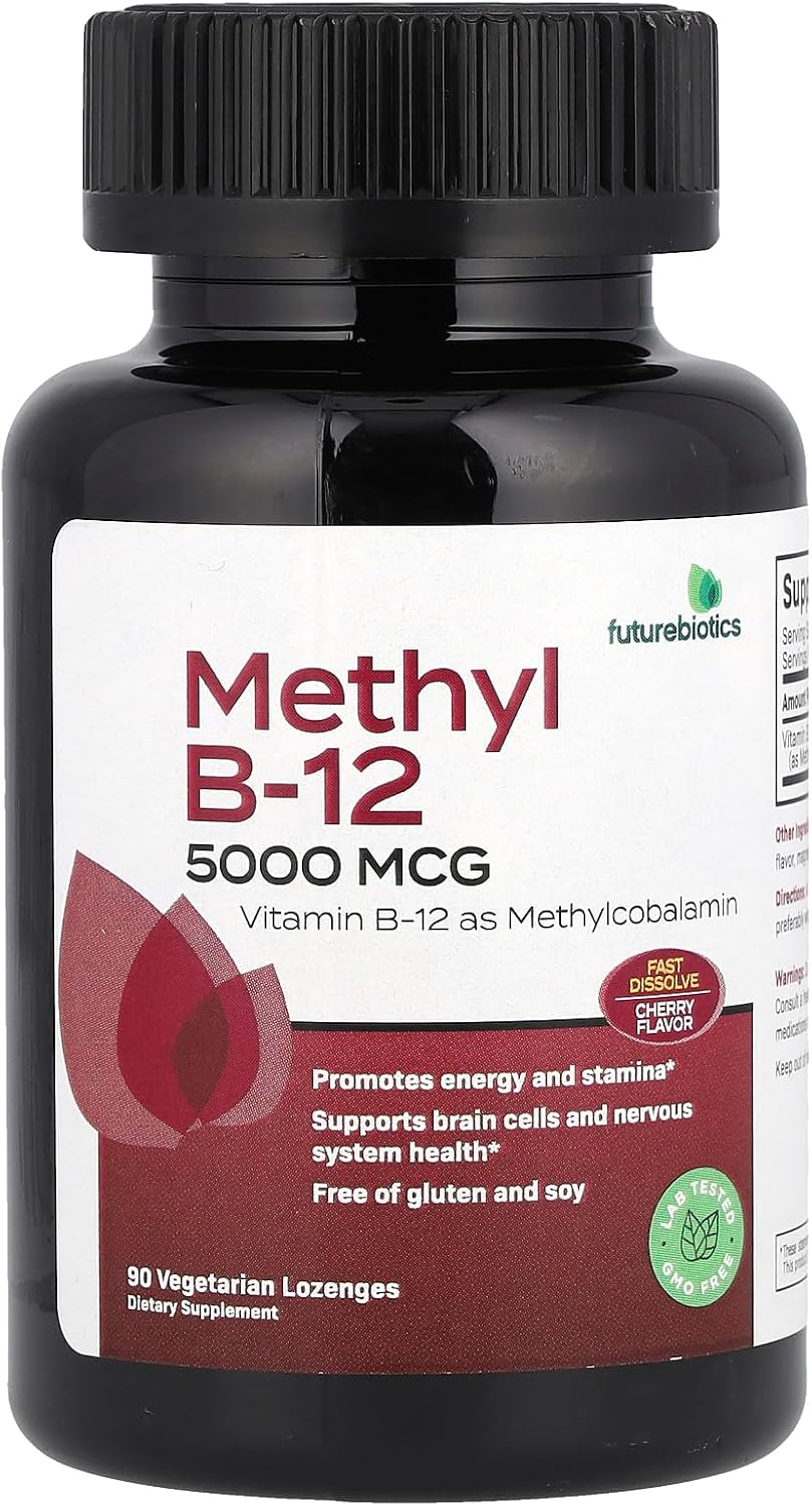 Futurebiotics Methyl B-12, Cherry, 5,000 mcg, 90 Vegetarian Lozenges - görsel 1