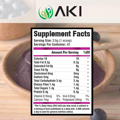 AKI Acai Powder - Non-GM, Vegan Friendly & Gluten-free (150 g / 5.30 oz)