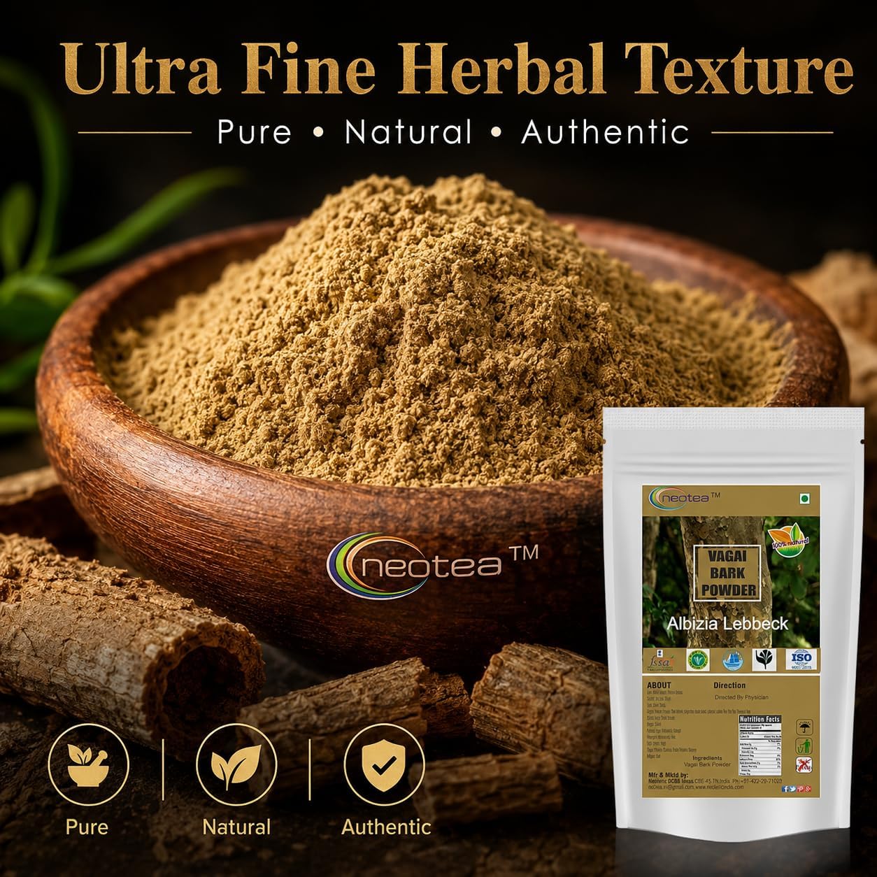 neotea Albizia Lebbeck (Vagai Bark) Powder, 1kg - görsel 6