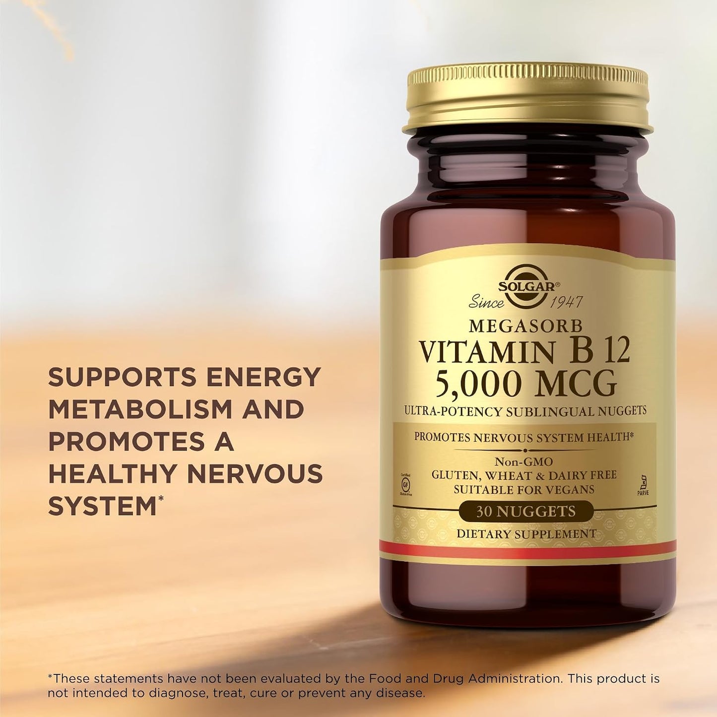 Solgar Vitamin B12 5000 mcg Sublingual Nuggets - 30 Servings - görsel 5