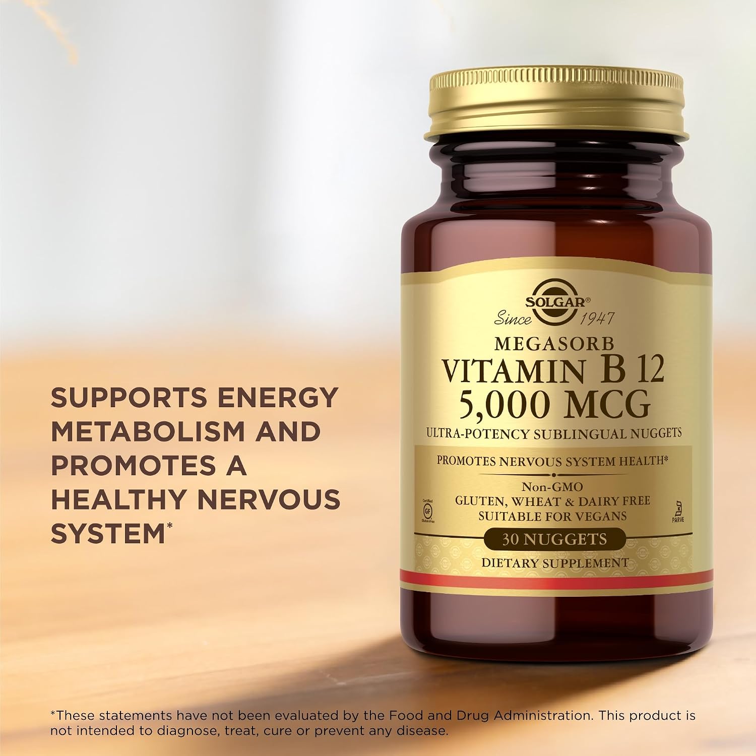 Solgar Vitamin B12 5000 mcg Sublingual Nuggets - 30 Servings - görsel 5