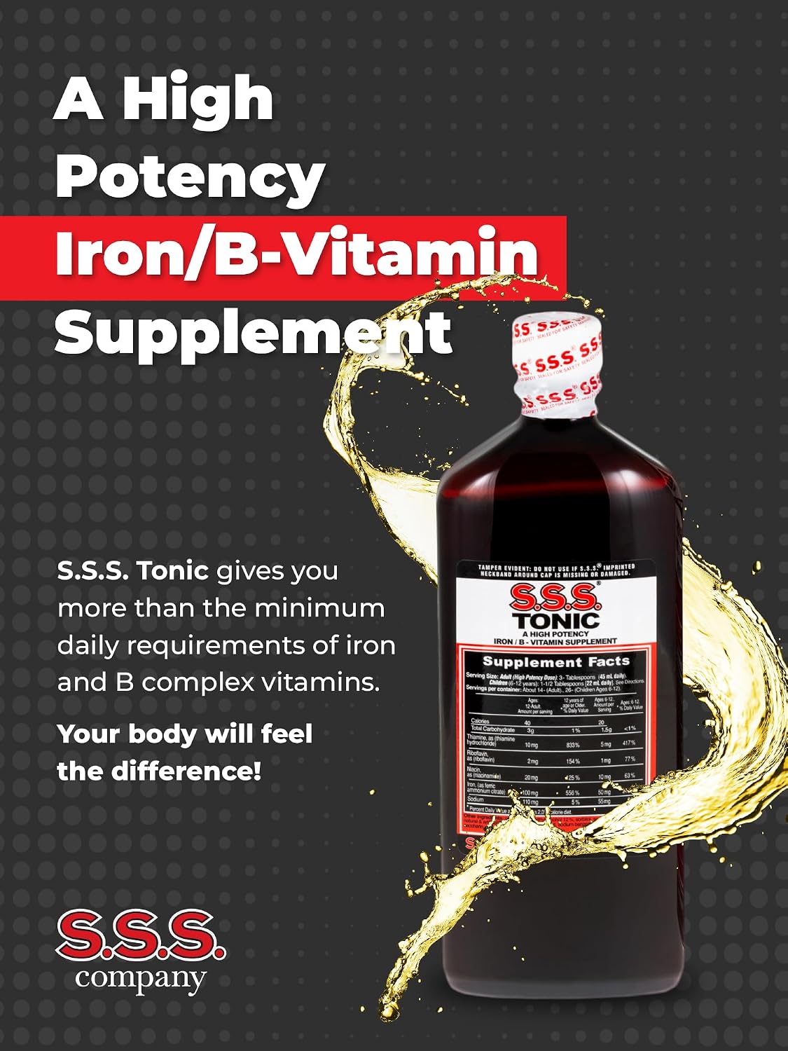 S.S.S. Tonic – High Potency Liquid Iron Supplement with B1, B2, B3 Vitamins - görsel 5