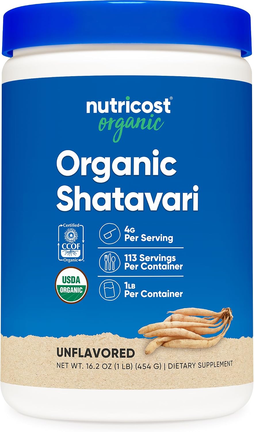 Nutricost Organic Shatavari Powder (454 g) – Certified USDA Organic, Non-GMO, Gluten-Free - görsel 1