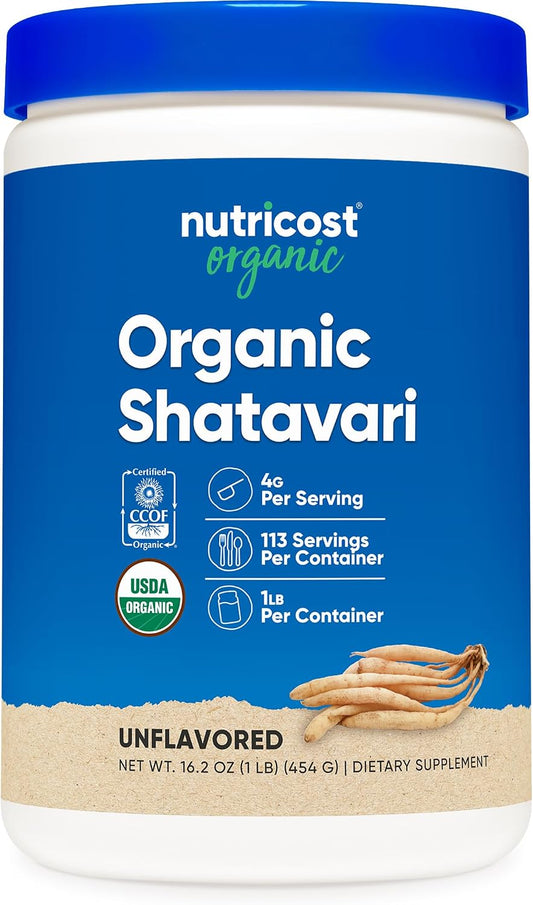 Nutricost Organic Shatavari Powder (454 g) – Certified USDA Organic, Non-GMO, Gluten-Free