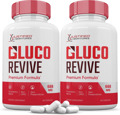 Gluco Revive Capsules 688mg Glyco Support Premium Formula - 60 Capsules