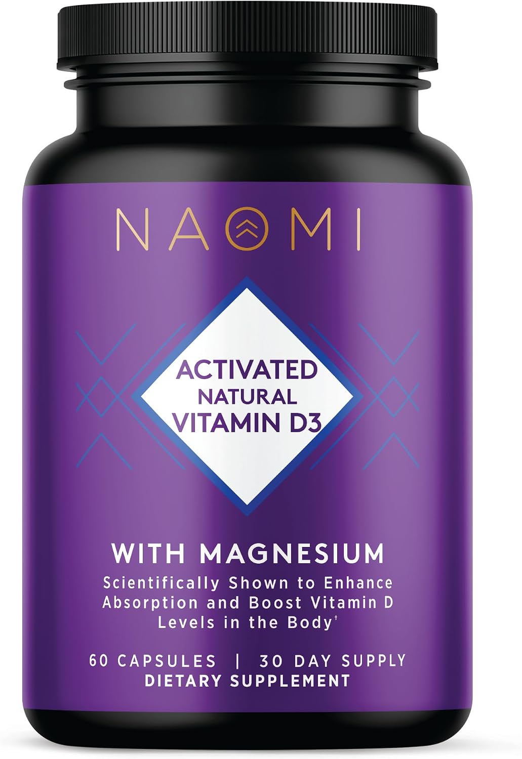 NAOMI Activated Vitamin D3 5000 IU + Magnesium 250mg - Supports Bone Strength, Immune Health and Muscle Relaxation - görsel 1