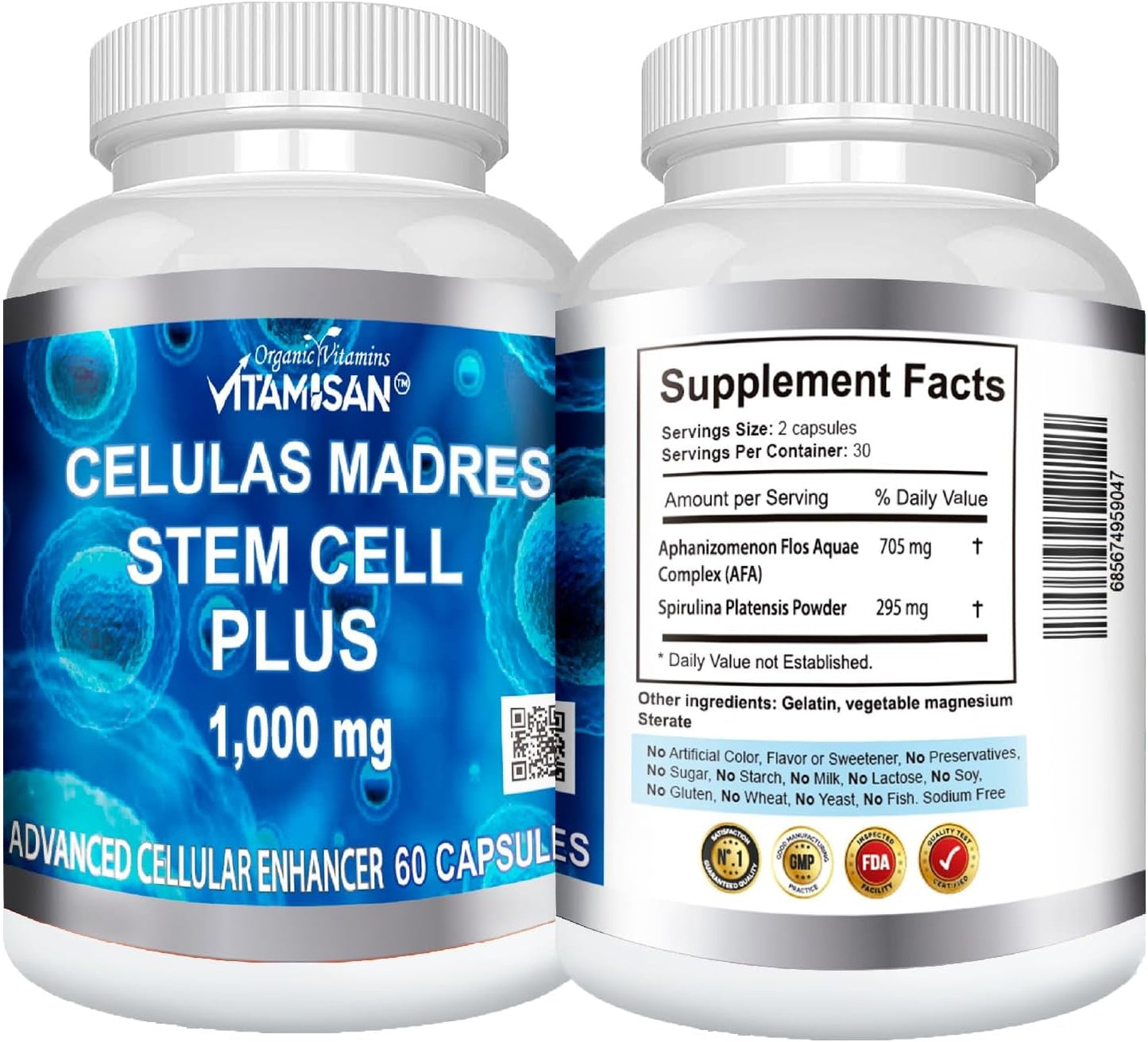 VITAMISAN 10 Bottles Celulas Madres Stem Cell Plus Capsules - görsel 3