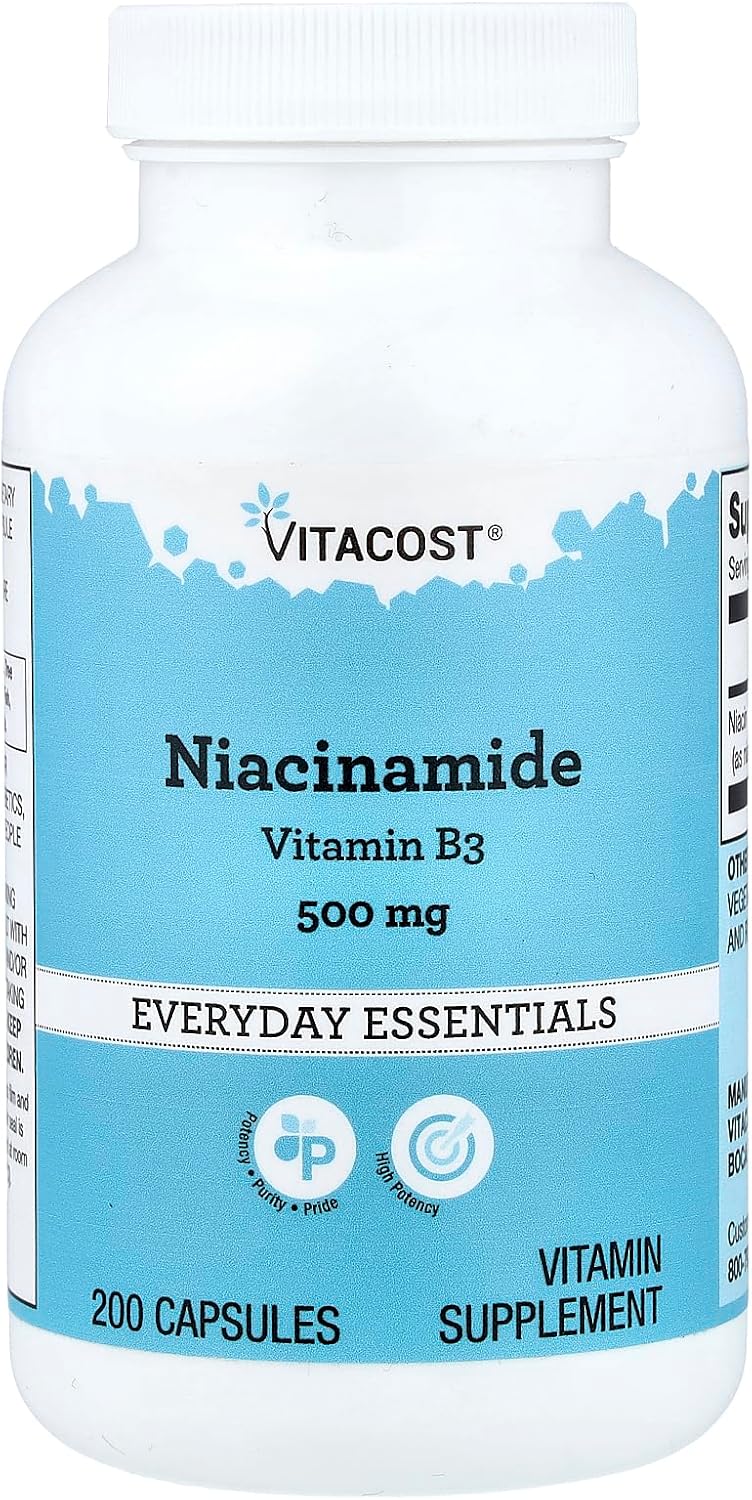 Vitacost Niacinamide, 500 mg, 200 Capsules - görsel 1