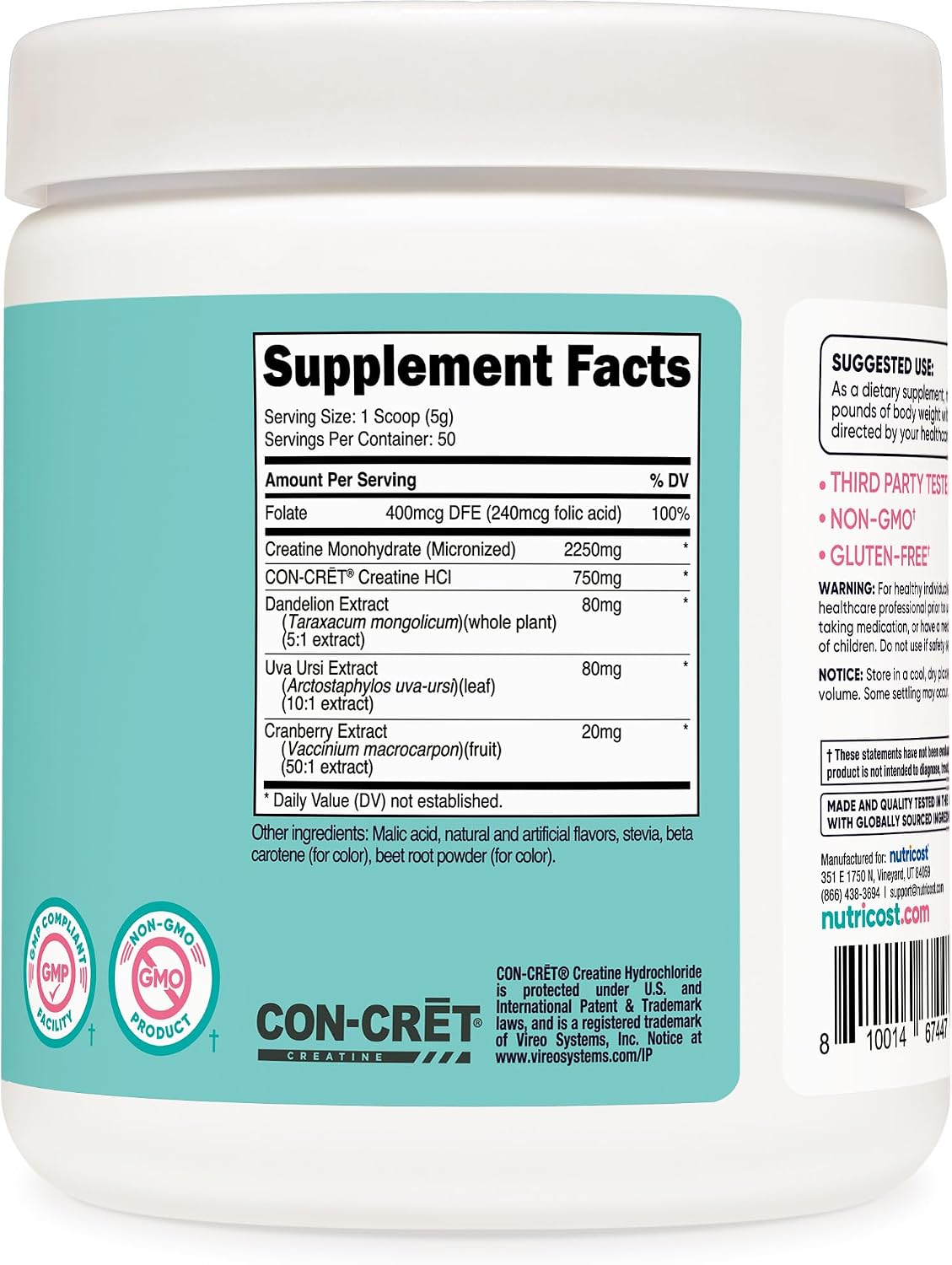 Nutricost Creatine Monohydrate Powder for Women - Peach Mango Flavour, 50 Servings - görsel 5
