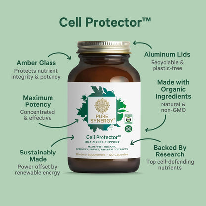 PURE SYNERGY Cell Protector | Cellular Health Supplement | Selenium & Organic Cruciferous Vegetables | Antioxidant & Immune Support | 120 Capsules