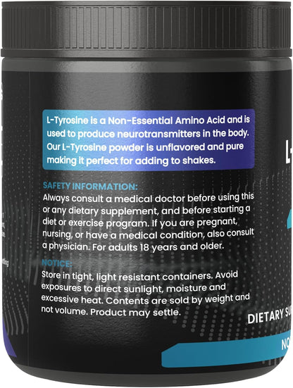 PURE ORIGINAL INGREDIENTS L-Tyrosine Powder, 227 g, Always Pure, No Additives or Fillers
