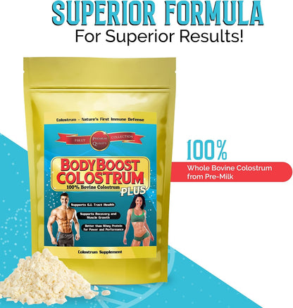 BodyBoost Colostrum Whole - 100% Bovine Colostrum Powder for Immune Support and Gut Health, Grass-Fed, 227g