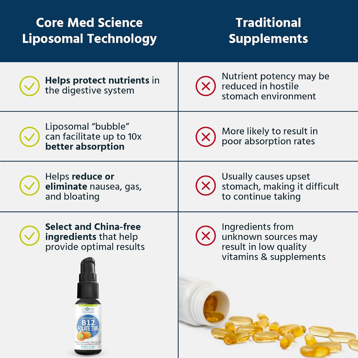 Core Med Science Liposomal B12 Folate TMG Liquid Spray - görsel 4