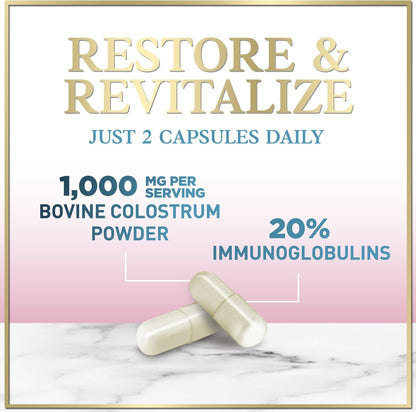 Hello Lovely! Colostrum Supplement – 1000mg, 20% Immunoglobulins, 120 Capsules