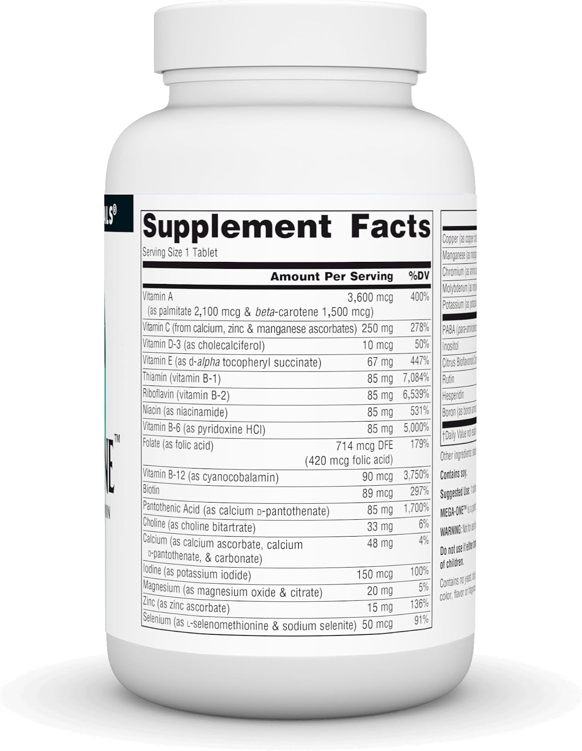 Source Naturals Mega-One Multivitamin with Minerals, No Iron - 90 Tablets - görsel 2