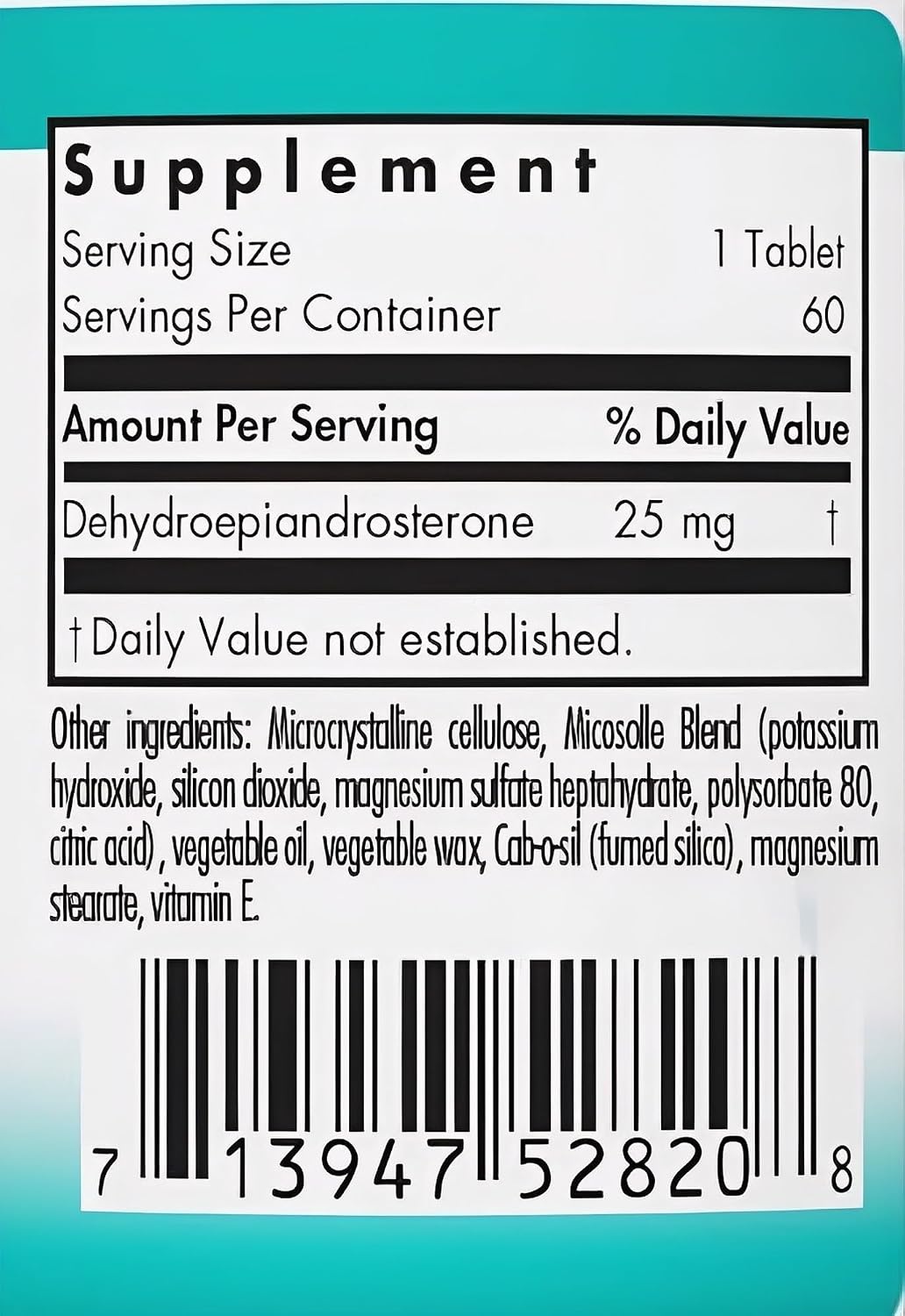 NutriCology DHEA 25 mg – Micronized Lipid Matrix Tablets (60 Tablets) - görsel 4