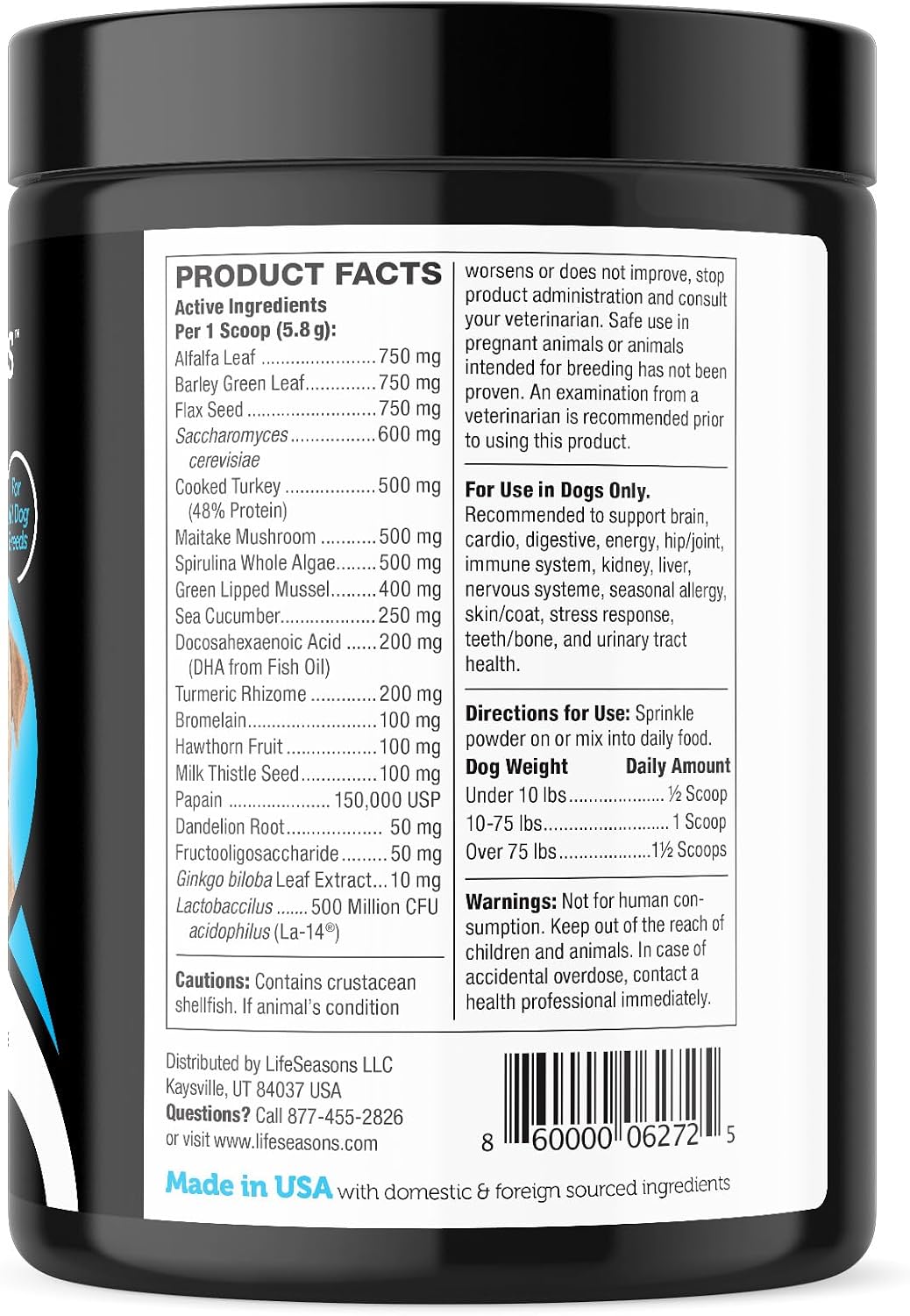 LifeStages Pet Nutrition Stage 3: Senior Dog Formula for Hip & Joint Support, Cognitive Health, and Healthy Skin & Coat - Natural Ingredients - Fish Oil, Flaxseed, Turmeric & Probiotics, Veterinary Approved - görsel 2