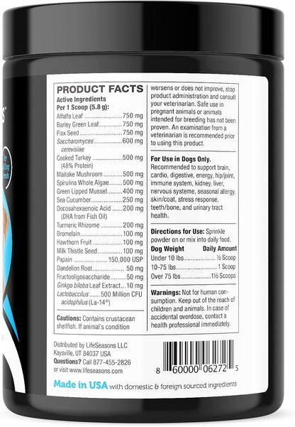 LifeStages Pet Nutrition Stage 3: Senior Dog Formula for Hip & Joint Support, Cognitive Health, and Healthy Skin & Coat - Natural Ingredients - Fish Oil, Flaxseed, Turmeric & Probiotics, Veterinary Approved