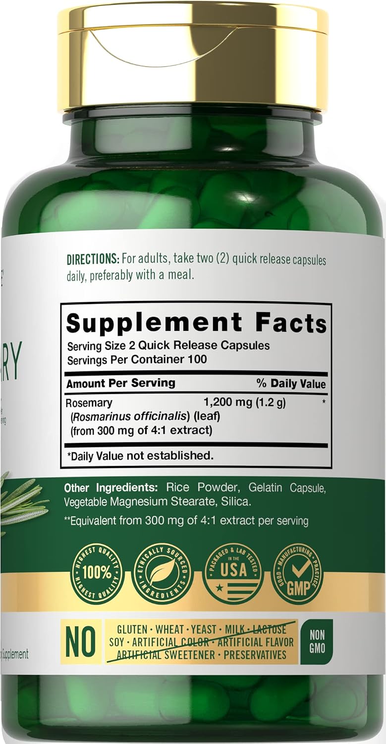 Carlyle Rosemary Capsules, 200 Count - görsel 2